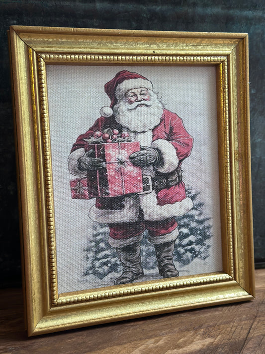 Jolly Santa Framed Canvas