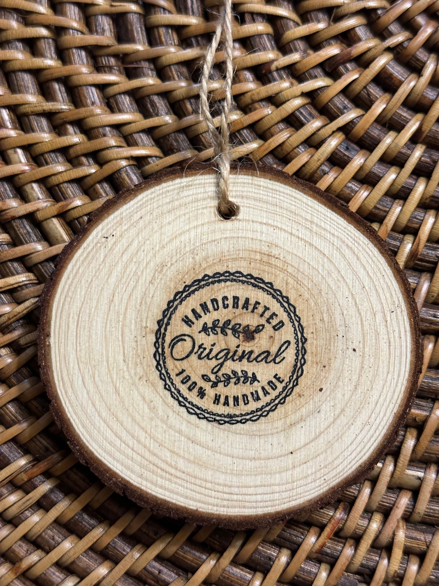 Ornament Wood: 2 Birds in Birch Tree