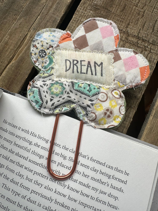 Flower Clip + Patch Bookmark