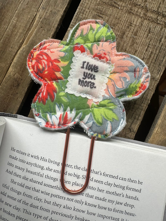 Flower Clip + Patch Bookmark