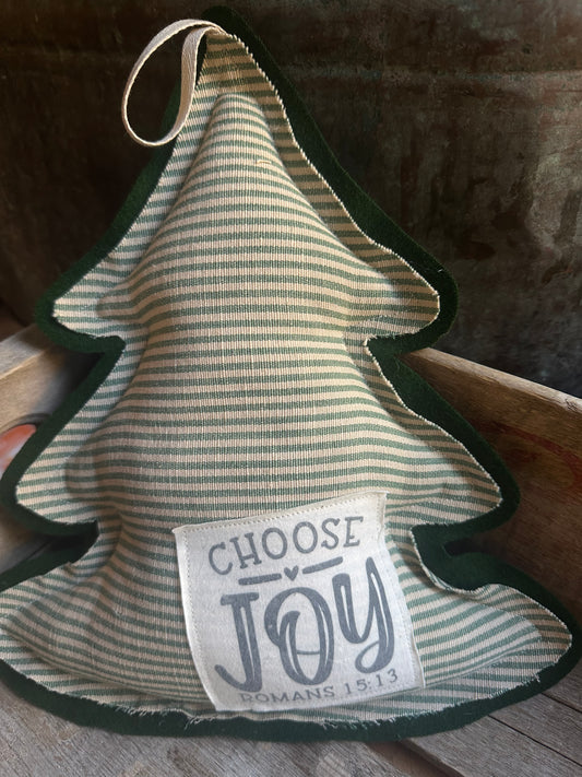 Christmas Tree Hanger Pillow: Choose Joy