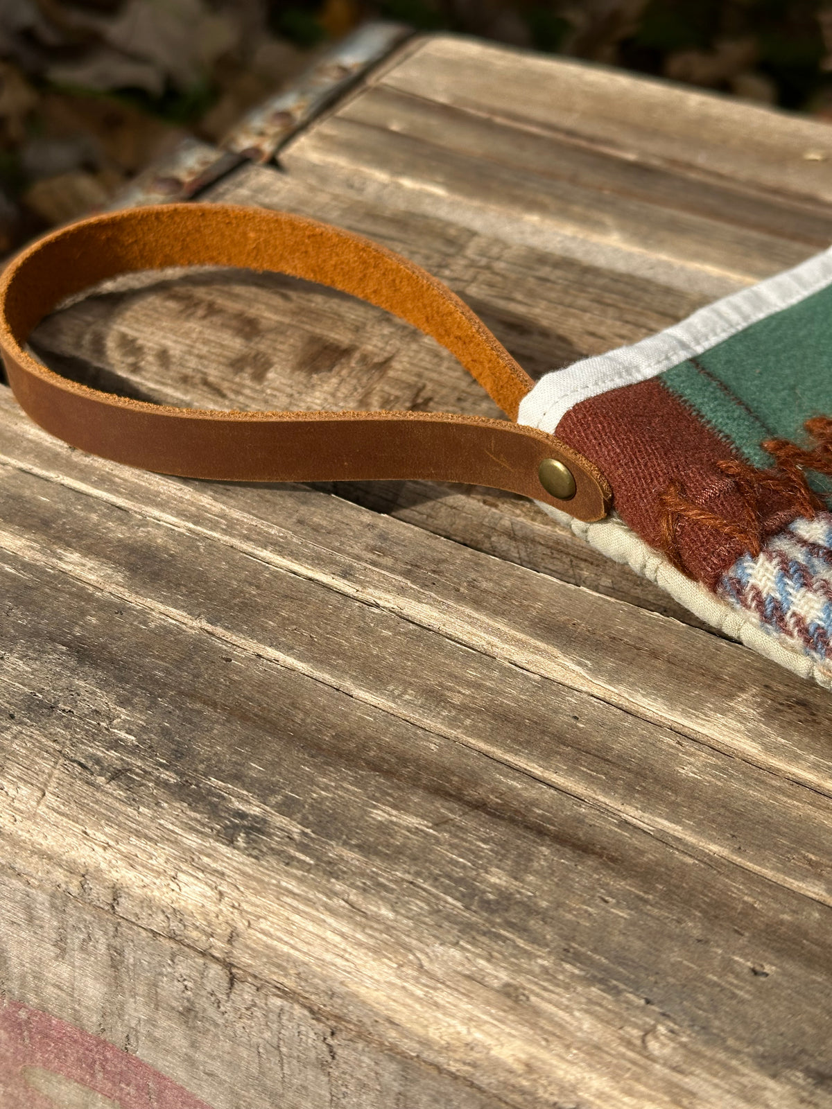 Vintage Crazy-Quilt Book Sleeve with Leather Wristlet | Fear Not