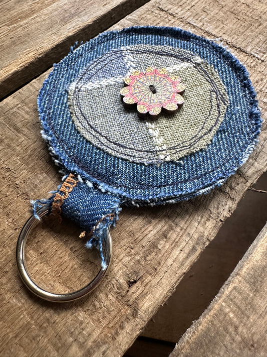 Denim Scrappy Key Ring