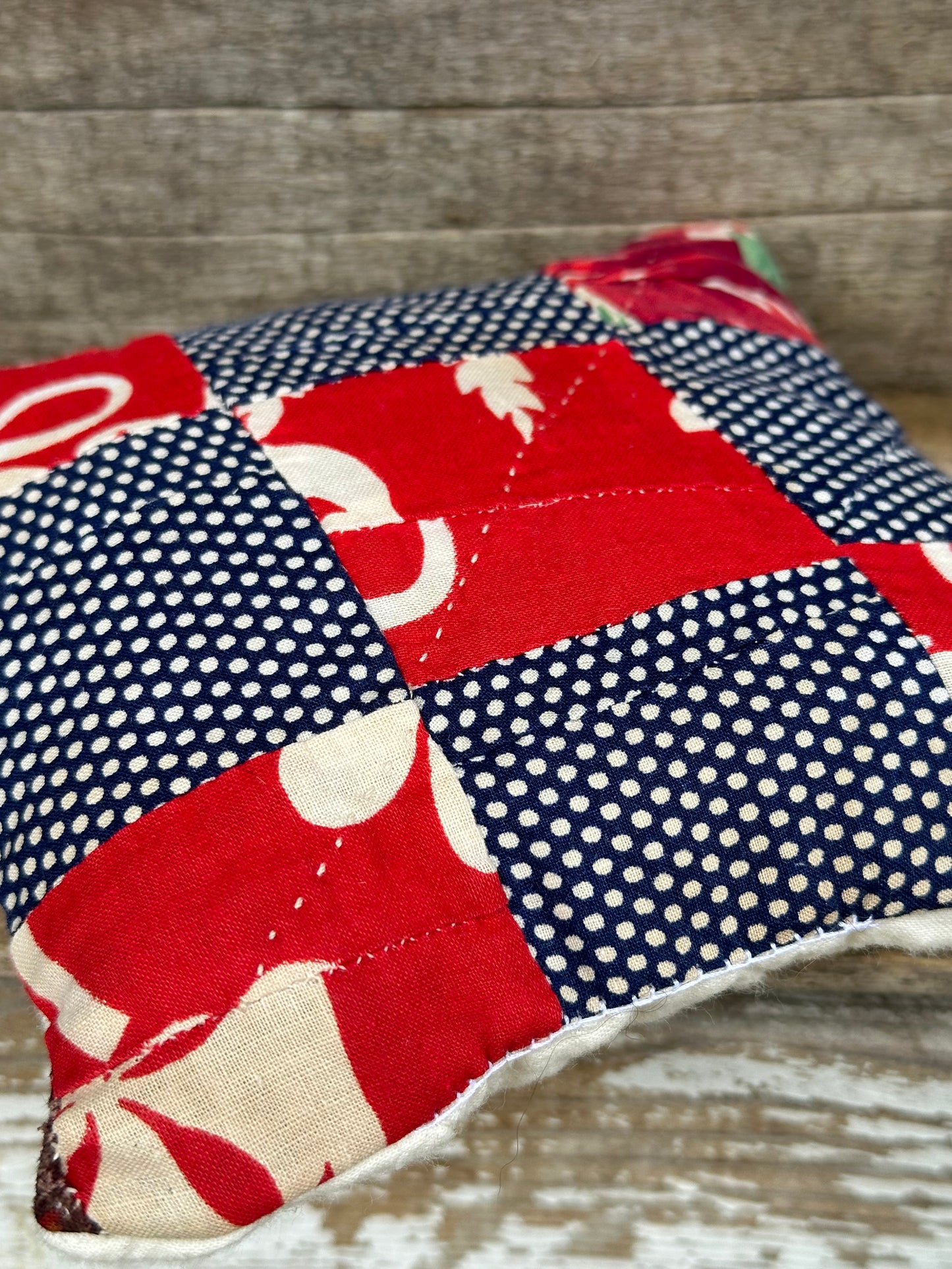 VERY OLD Cutter Quilt Shelf Pillow