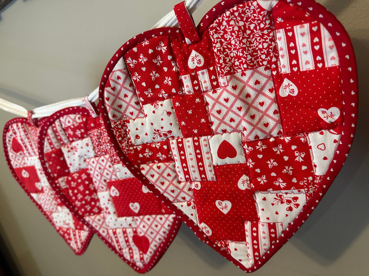 BANNER Recycled Handmade Potholder Hearts: 62” long