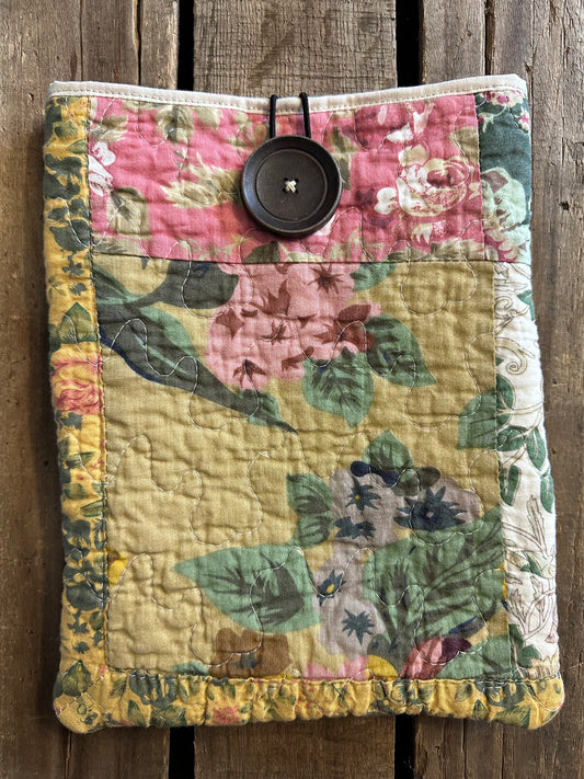 Book Sleeve, button closure + lined