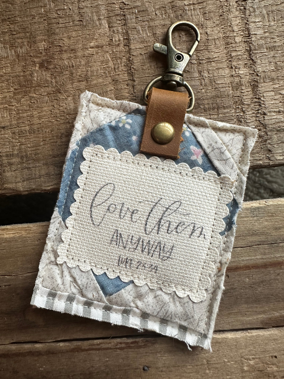 Love Them Anyway | Vintage Quilt Bag Tag
