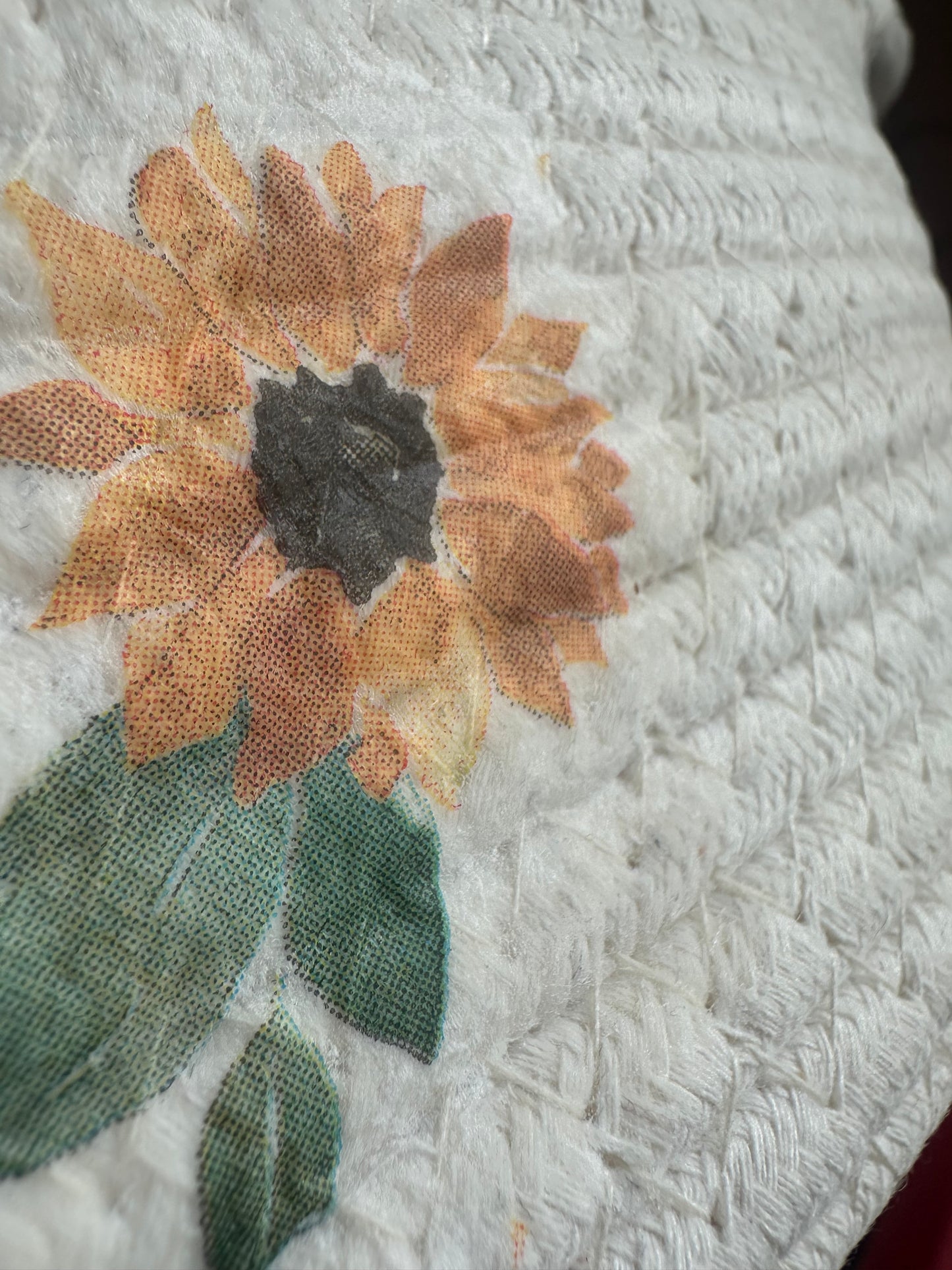 Cotton Woven Basket Decoupaged