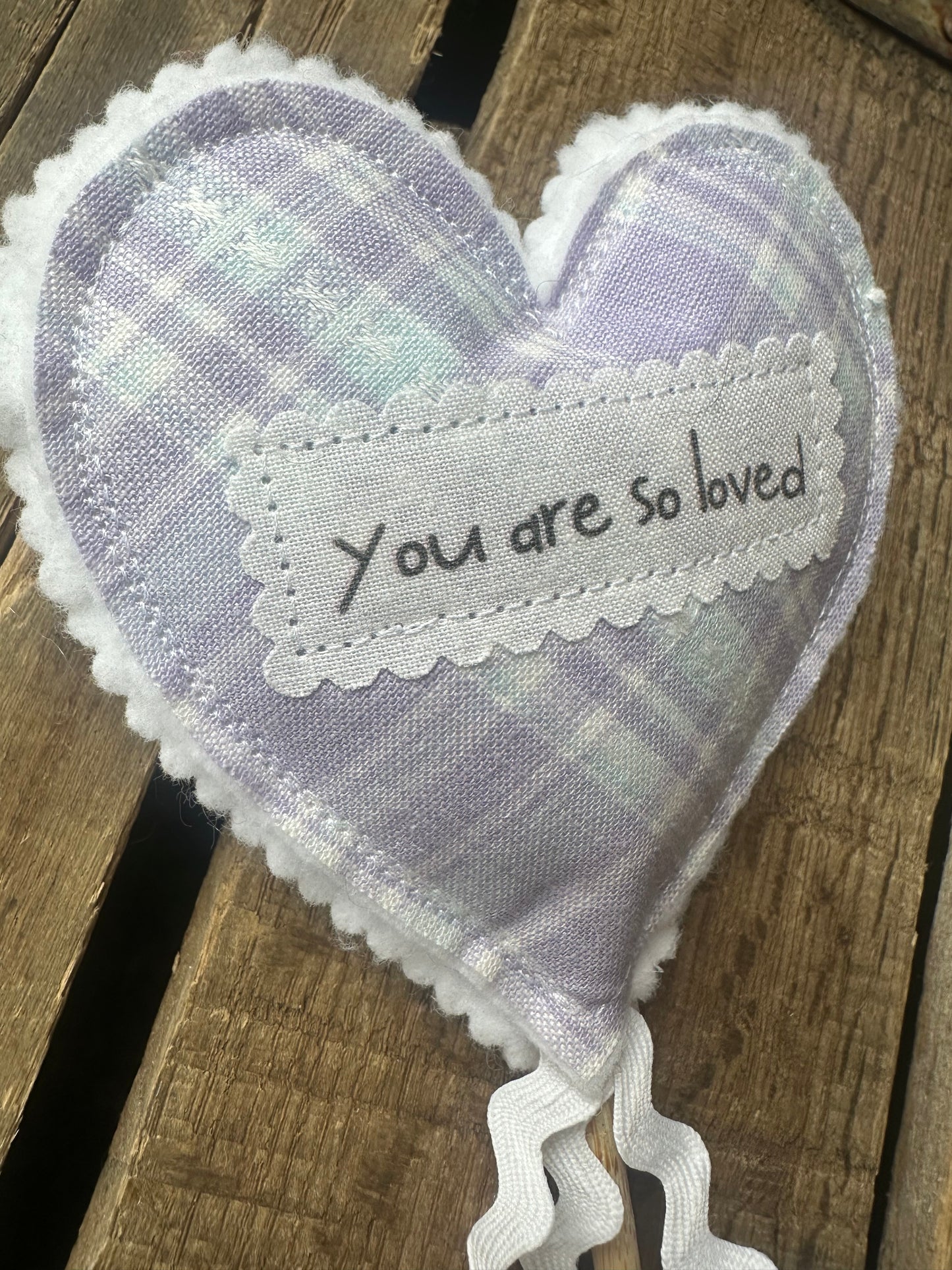 Fun YOU ARE SO LOVED Stuffed Heart pick
