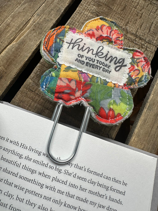 Flower Clip + Patch Bookmark