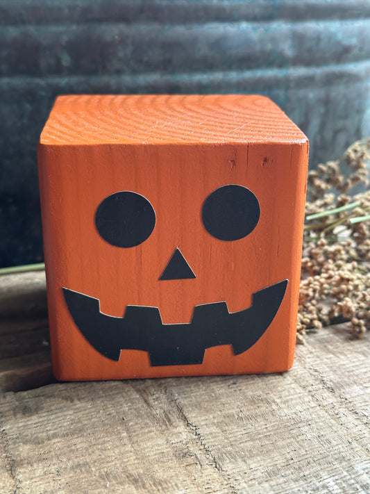 Jack-o-lantern Solid Wood Shelf Sitter