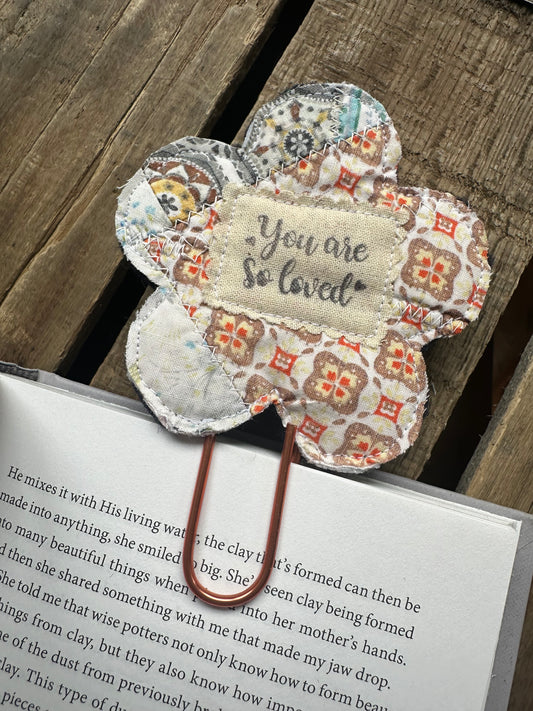 Flower Clip + Patch Bookmark