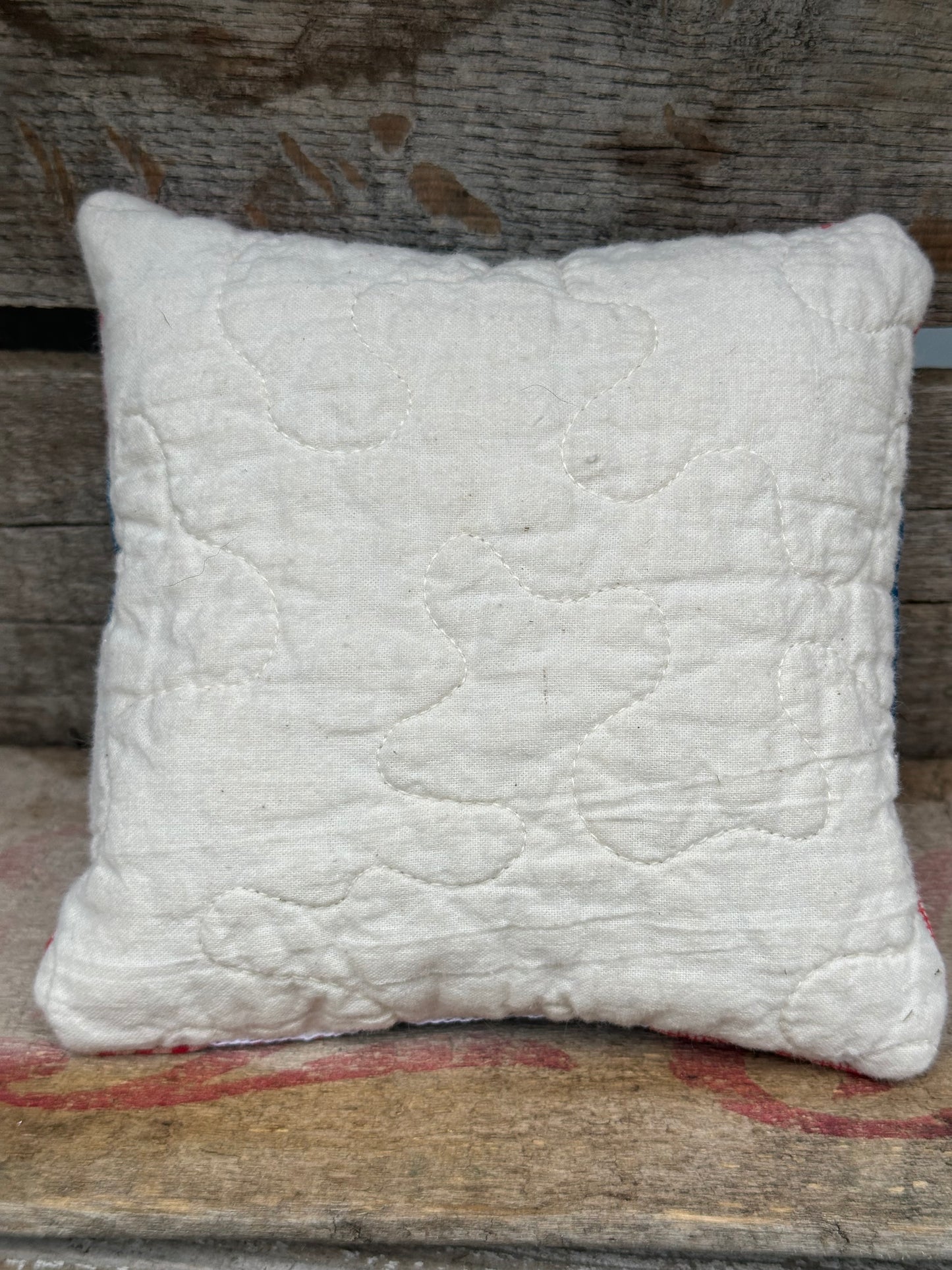 VERY OLD Cutter Quilt Shelf Pillow