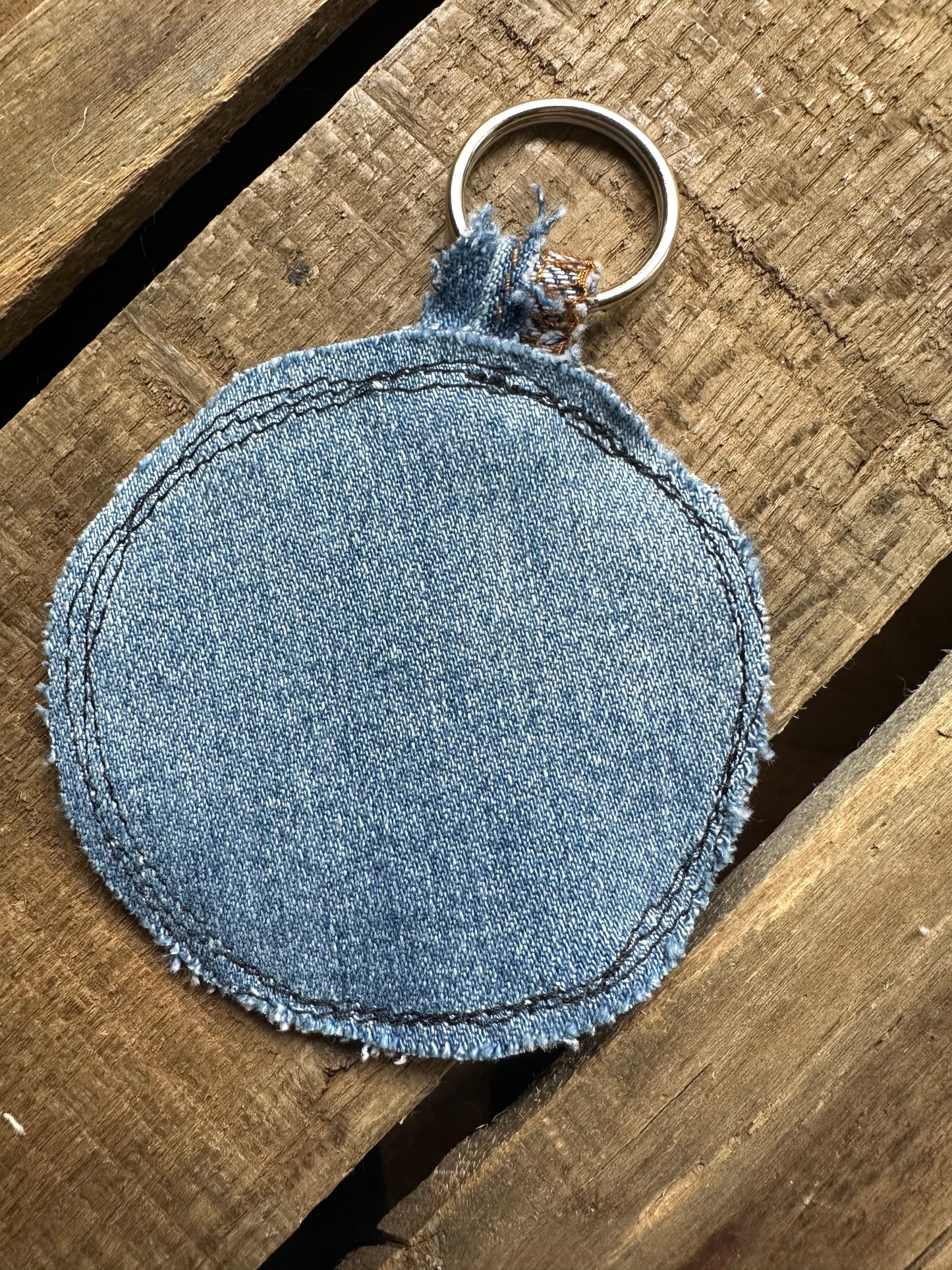 Denim Scrappy Key Ring