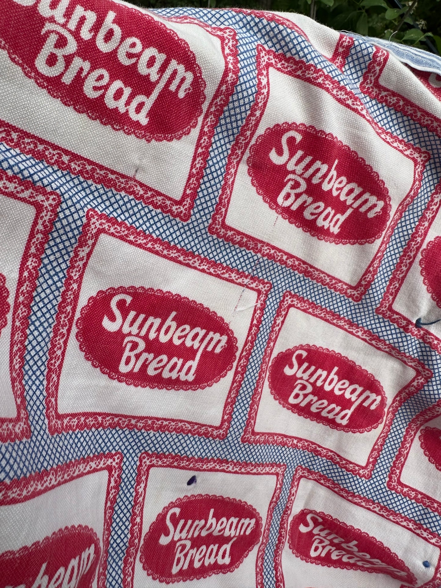Sunbeam Bread Vintage Print Cabin Blanket- Vintage Find