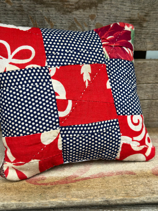 VERY OLD Cutter Quilt Shelf Pillow