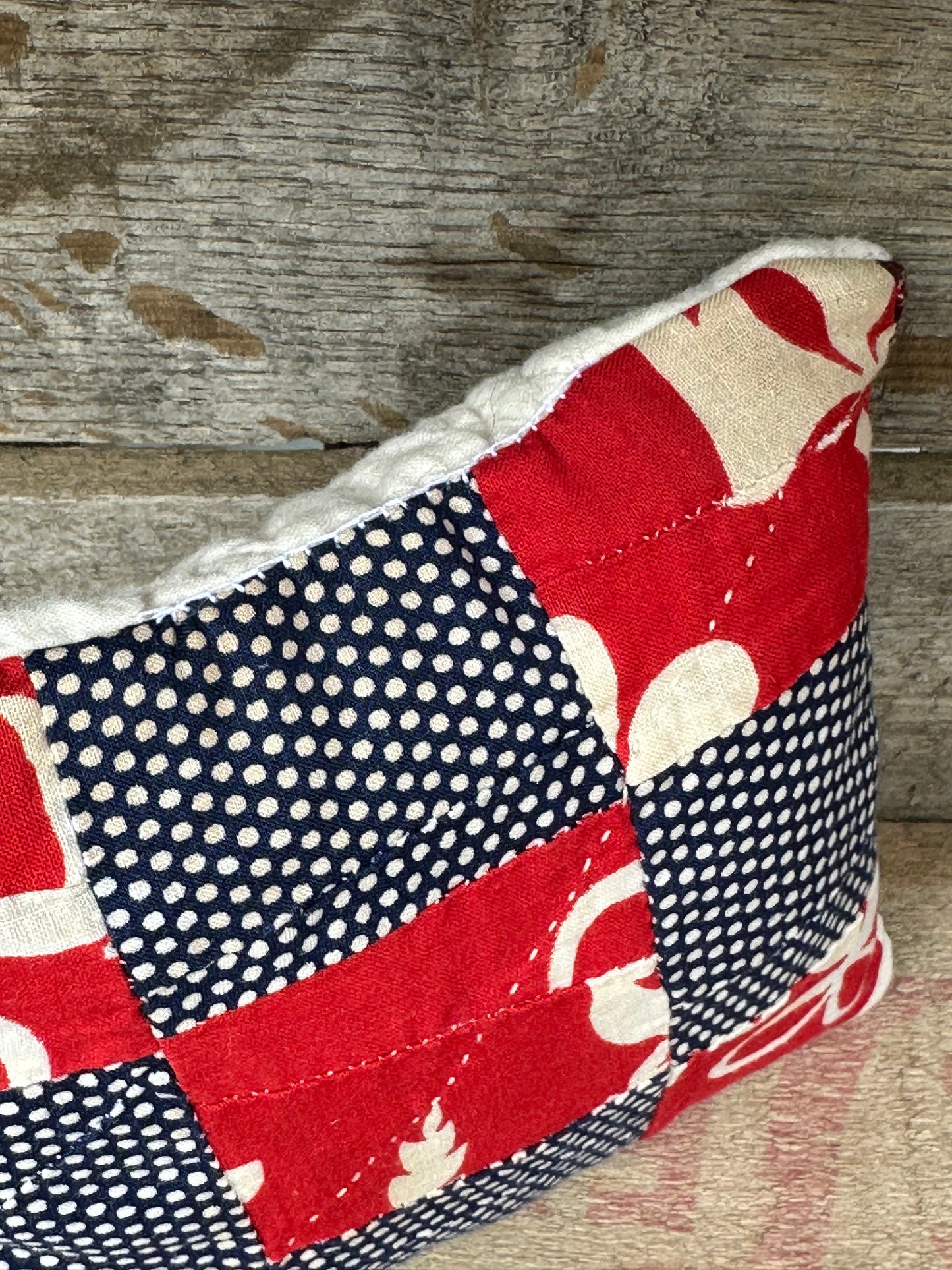 VERY OLD Cutter Quilt Shelf Pillow