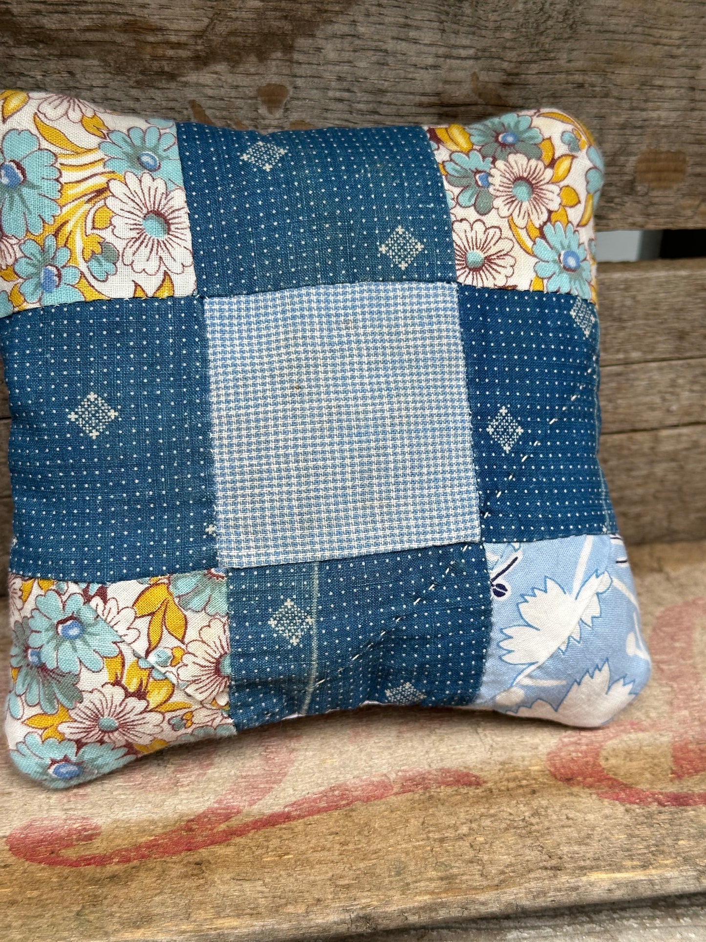 VERY OLD Cutter Quilt Shelf Pillow
