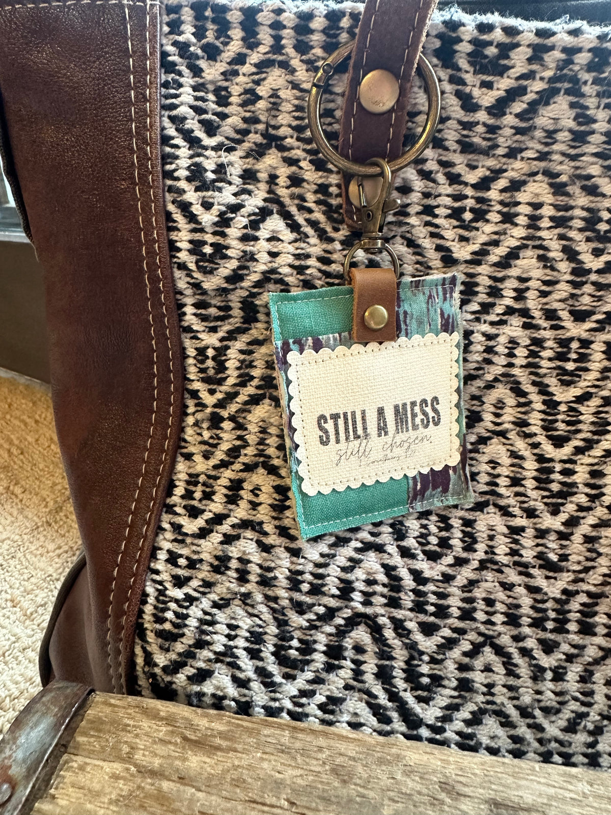 Still a Mess, Still Chosen | Vintage Quilt Bag Tag