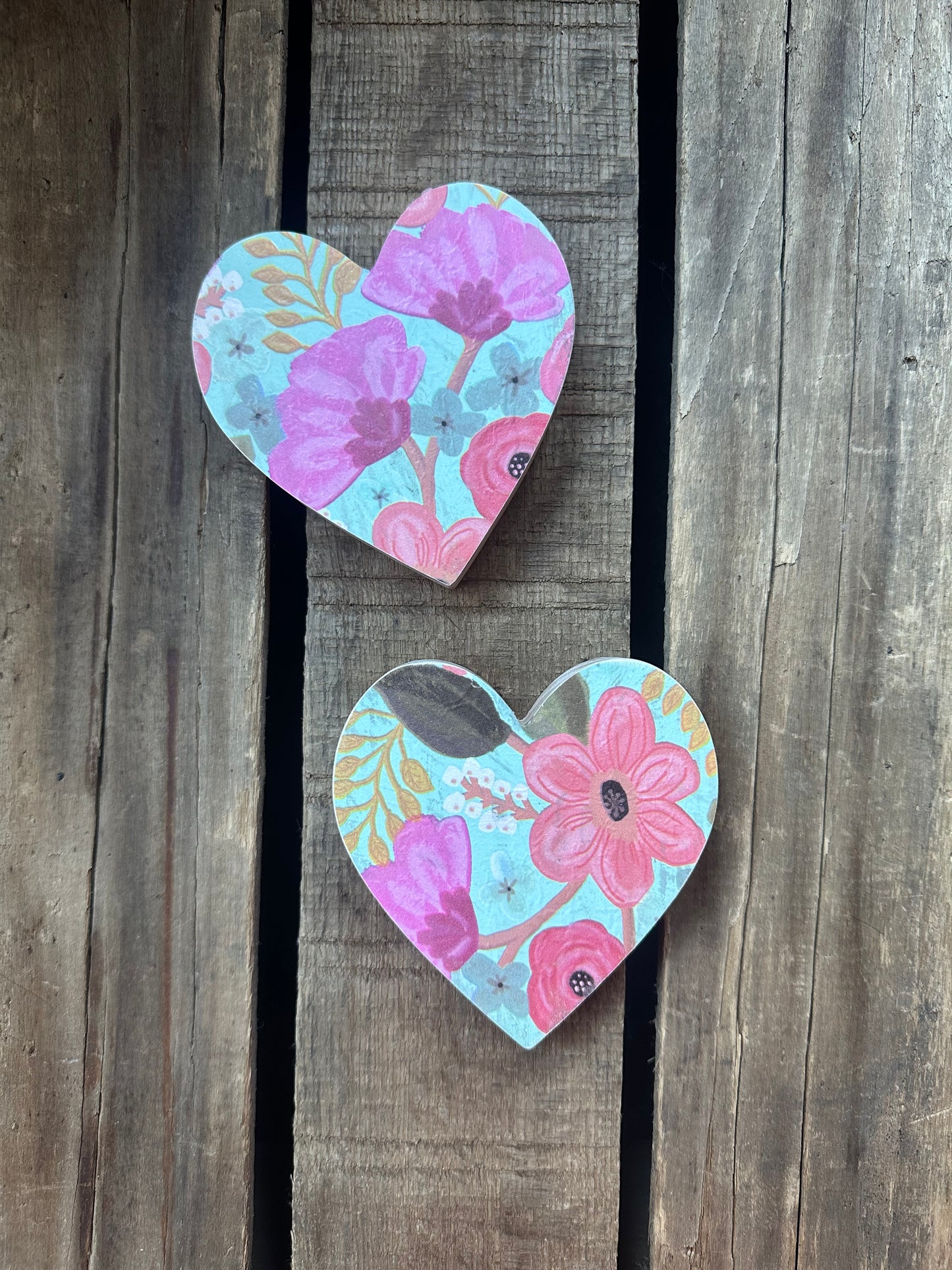 Wood Heart Shelf Sitter Set