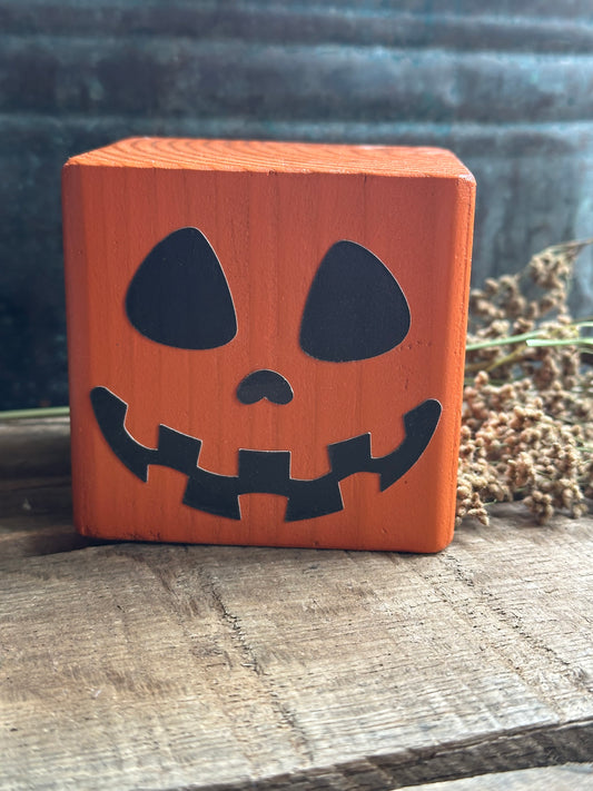Jack-o-lantern Solid Wood Shelf Sitter