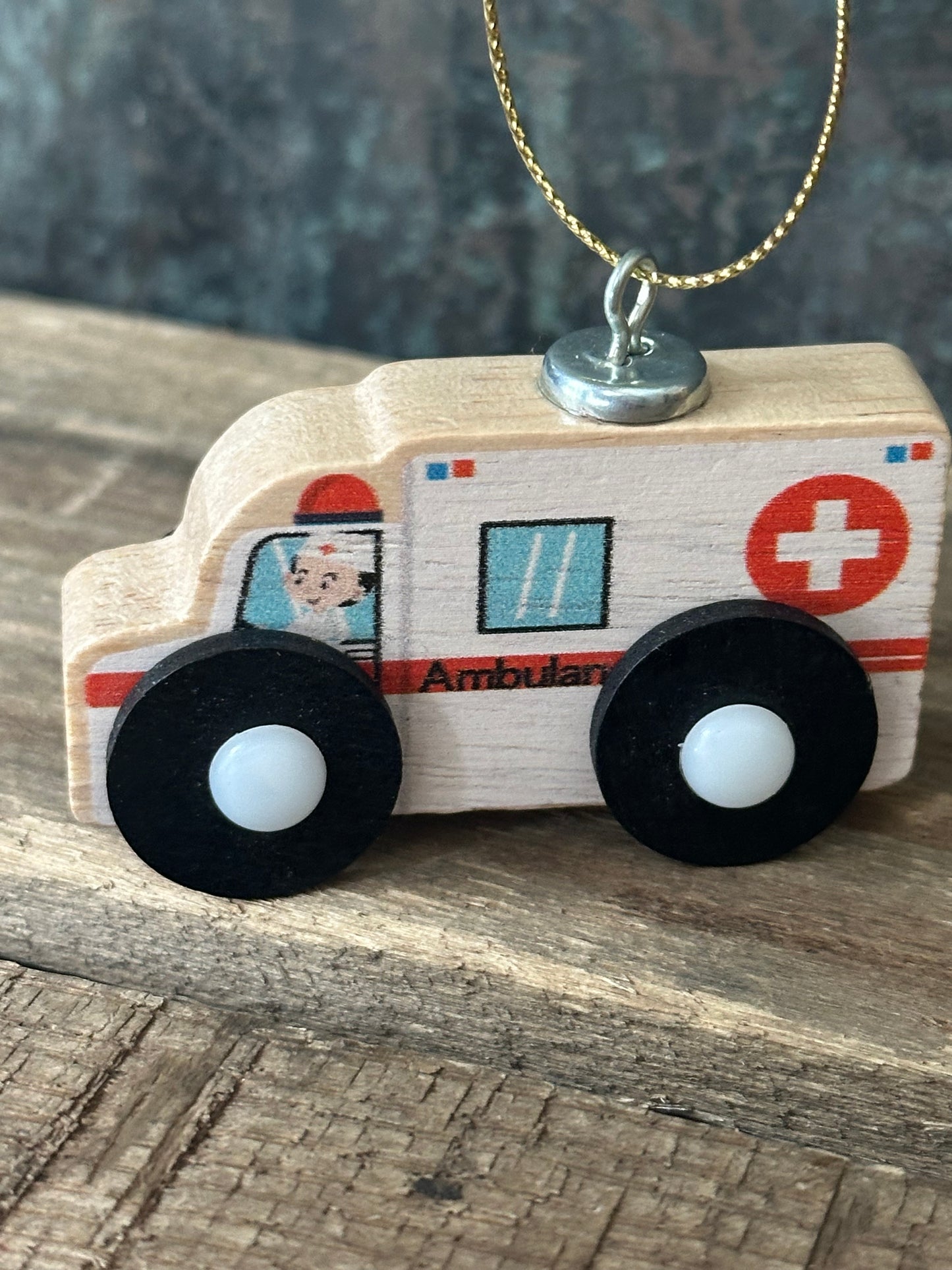 Wood Toy: Ambulance Ornament
