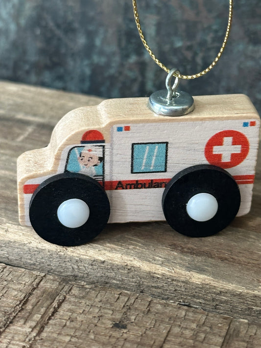 Wood Toy: Ambulance Ornament