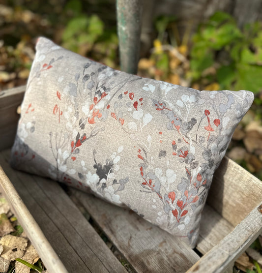 Fall Floral Accent Pillow | Repurposed Vintage Drapery
