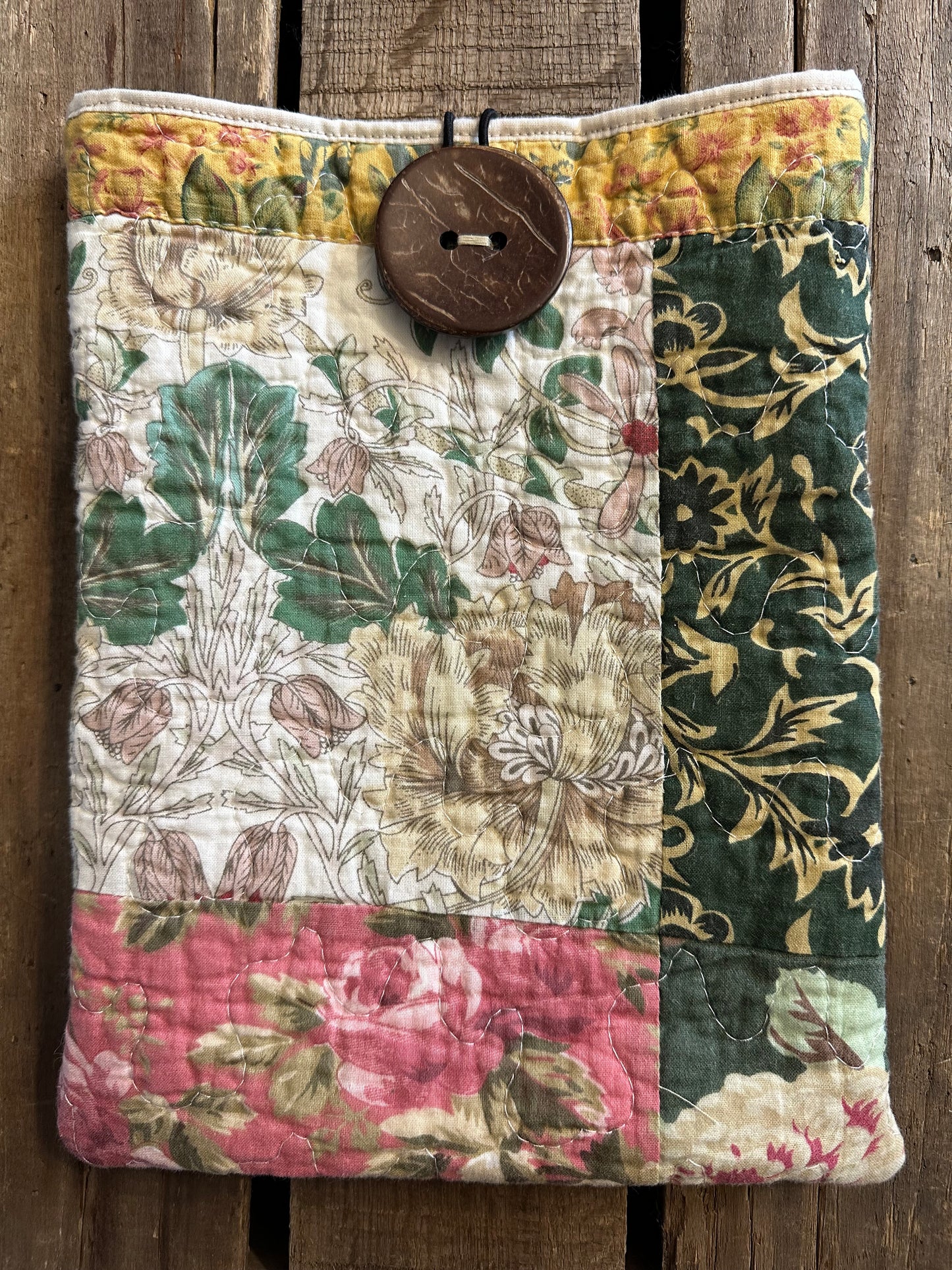 Book Sleeve, button closure + lined